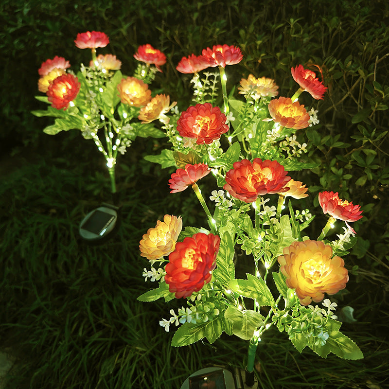 Solar-Powered Lifelike Bloom Garden Stake With Multi-Head LED Cluster And Waterproof Dusk-To-Dawn Sensor Kalsten