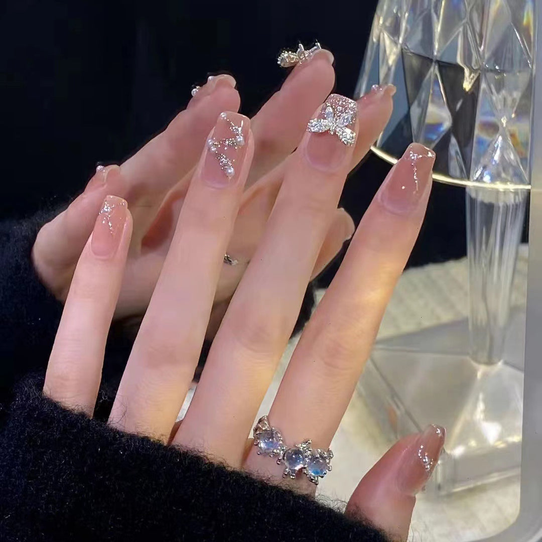 Stylish heart and ombre design artificial nails Kalsten