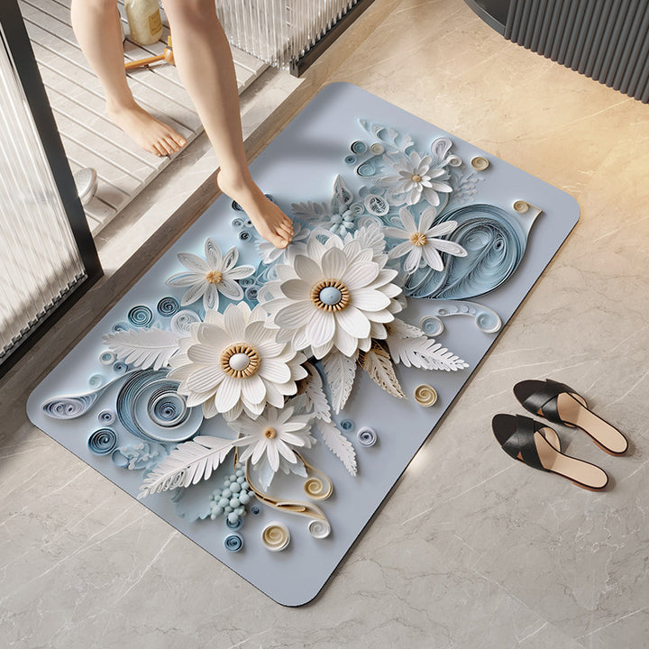 Artistic Floral Design Bath Mat Kalsten