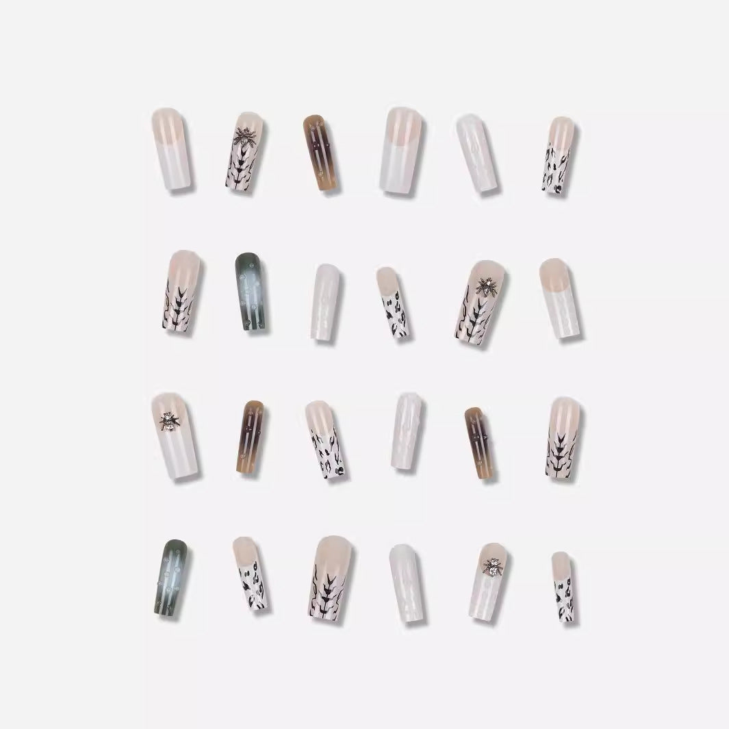 Artistic Long Stiletto Press-On Nail Set with Unique Patterns Kalsten