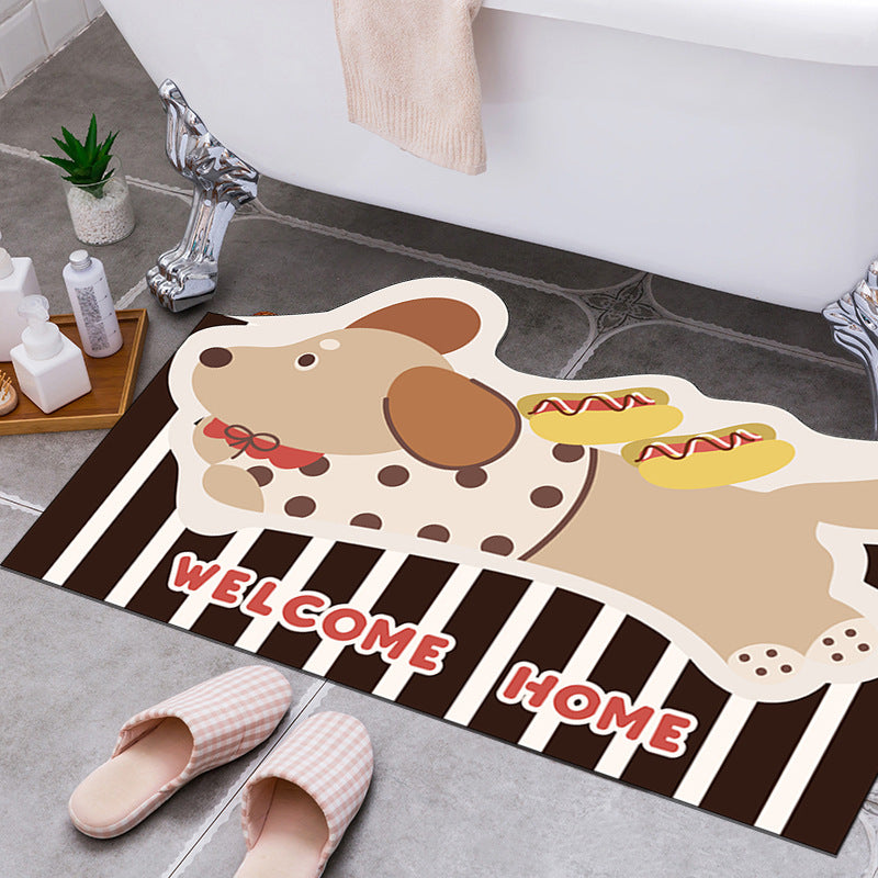 Playful Dog-Themed Welcome Mat