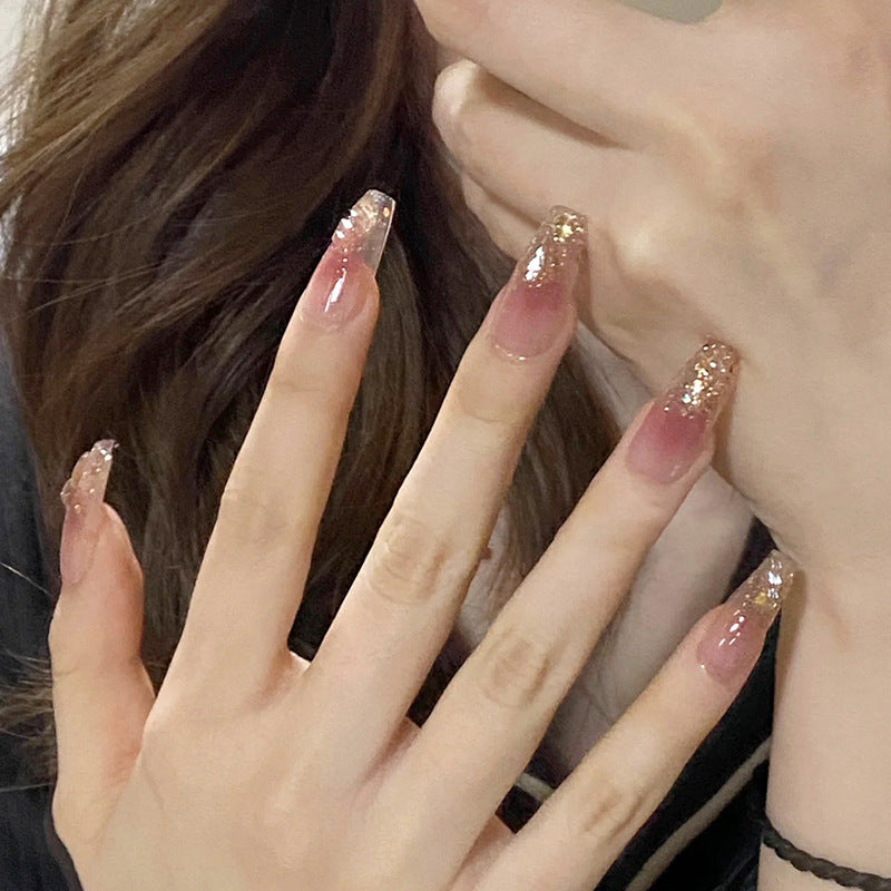 Artificial nails with glamorous glitter accents Kalsten