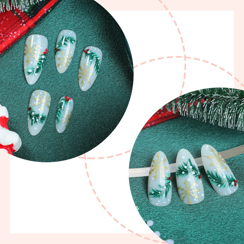 Festive Holiday-Themed Press-On Nail Art Set Kalsten 1790636677