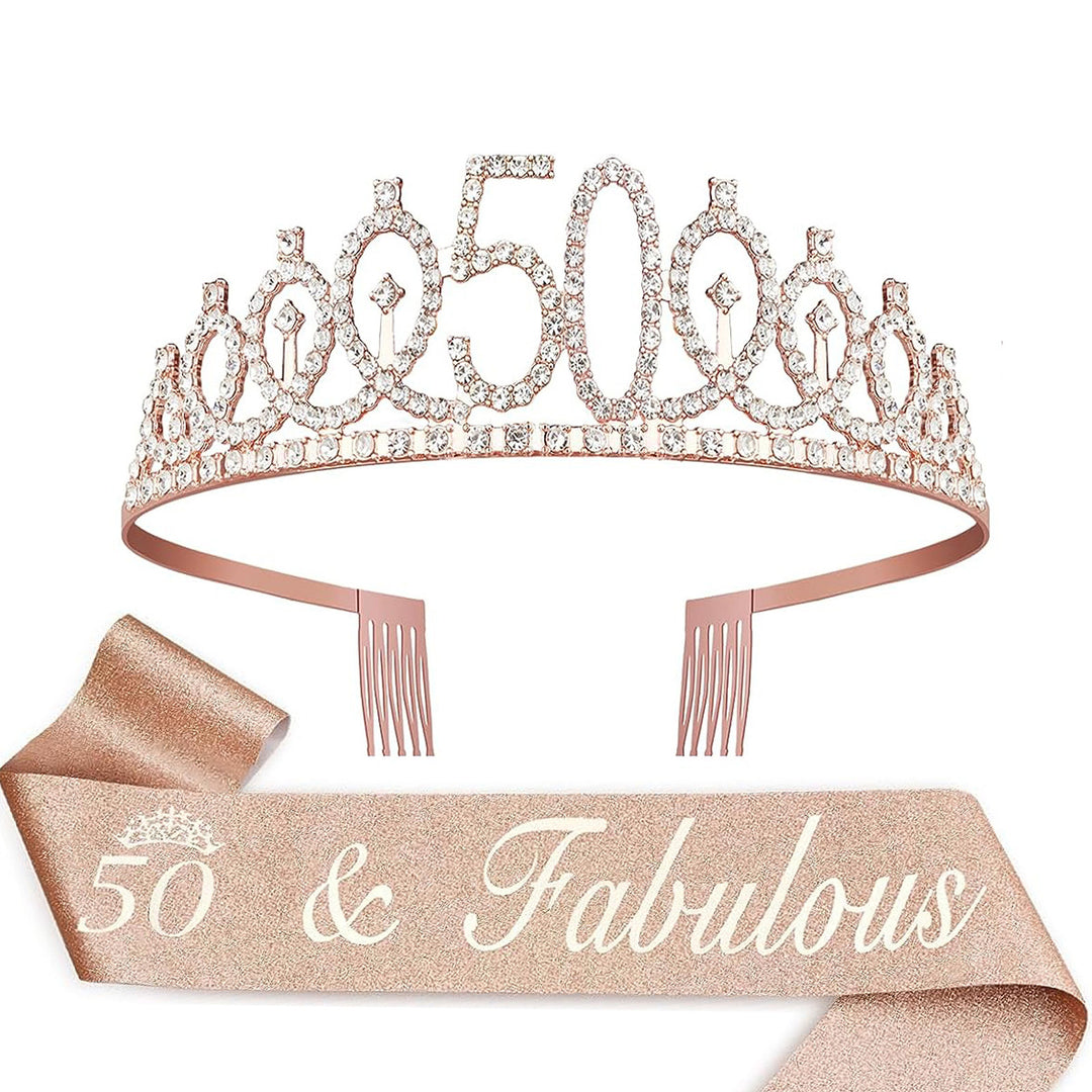Ladies Crystal Princess Crown with 30 & Fabulous lettering Kalsten