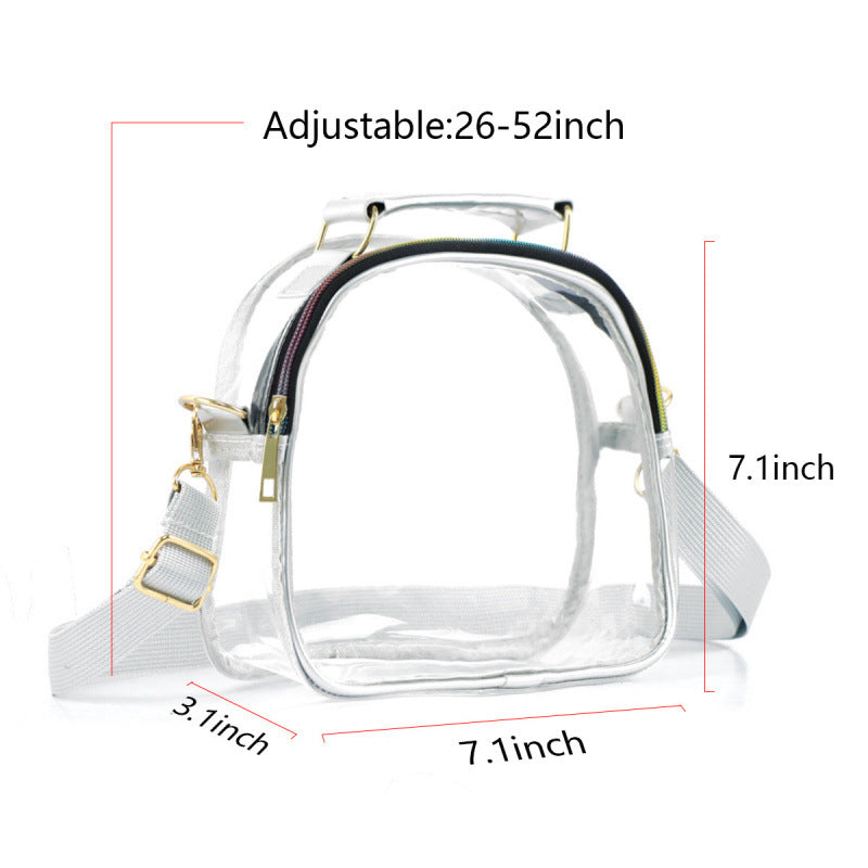 Transparent shoulder bag with double zipper Kalsten