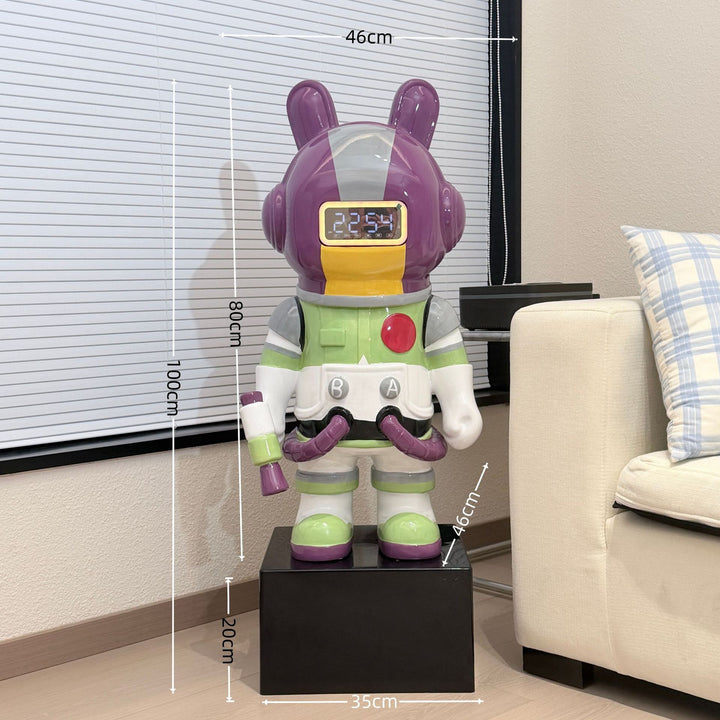 Decorative Astronaut Clock Figurine for Home Display