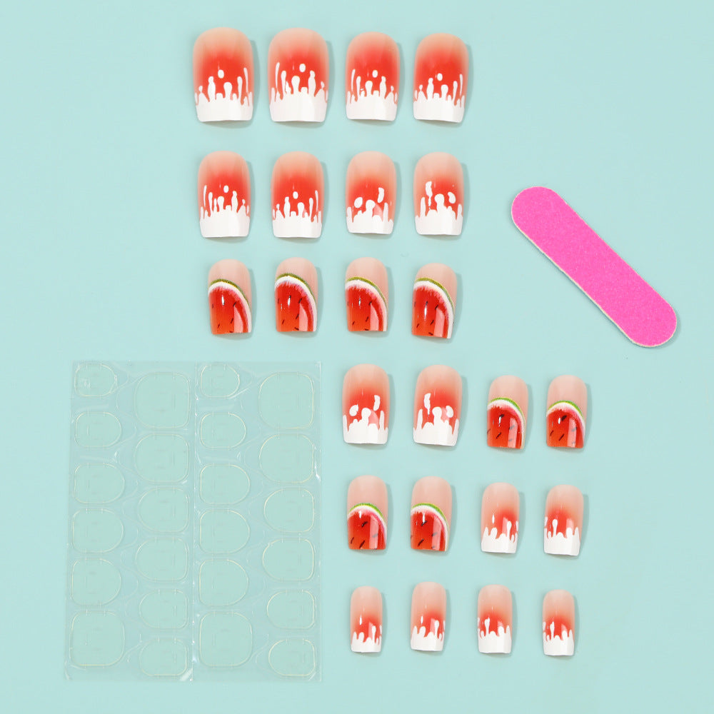 Artificial nails in stylish watermelon design Kalsten