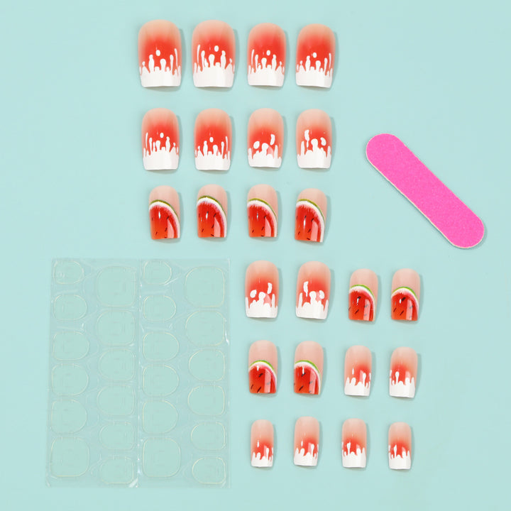 Artificial nails in stylish watermelon design Kalsten