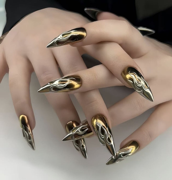 Decorative Long Stiletto Nail Enhancements Kalsten
