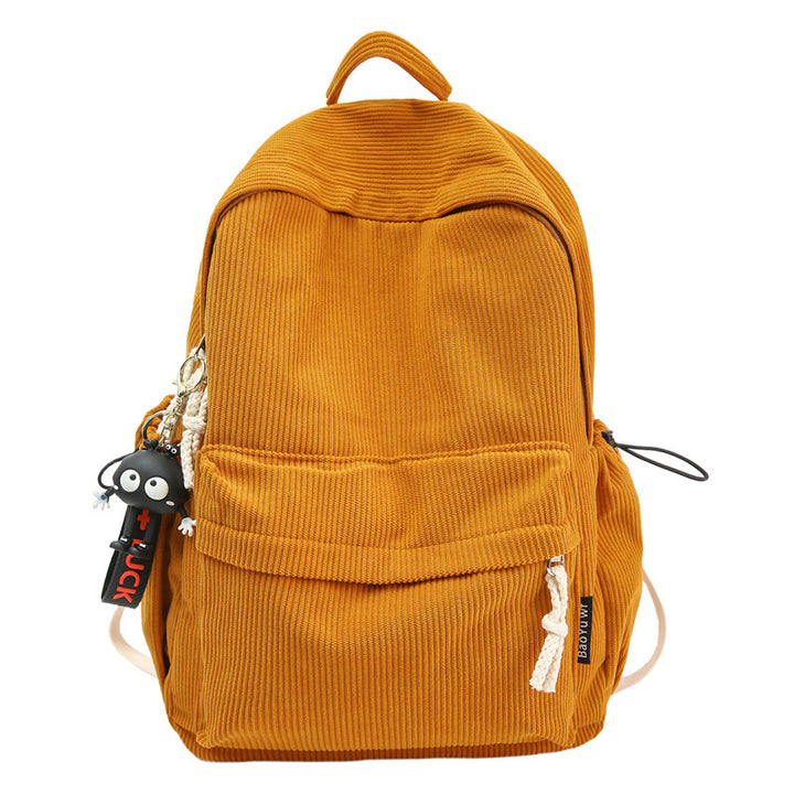 Corduroy Textured Casual Backpack Kalsten