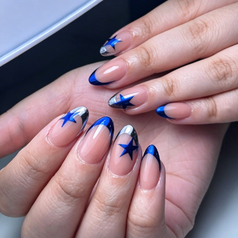 Artificial nail set with fashionable star and glitter effects Kalsten