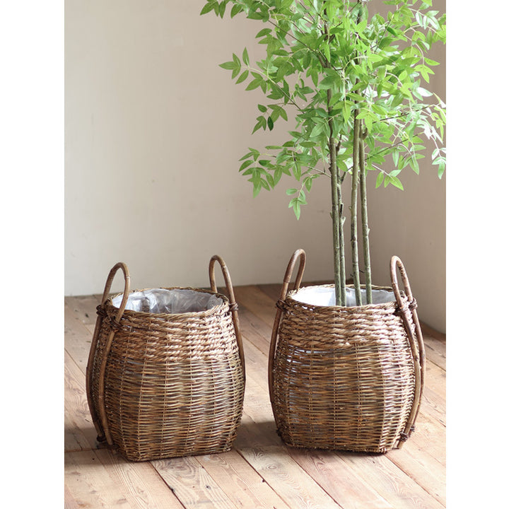 Braided storage basket with practical handles Kalsten