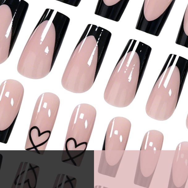 Elegant Heart-Patterned Acrylic Nail Design Kalsten