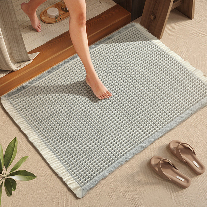 Woven Textured Bathroom Rug