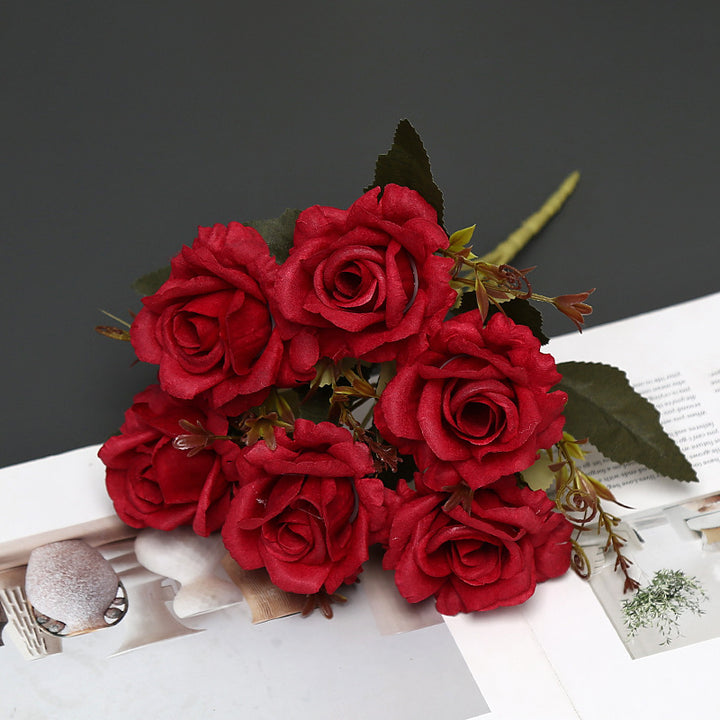 Decorative Faux Rose Bouquet for Indoor Display