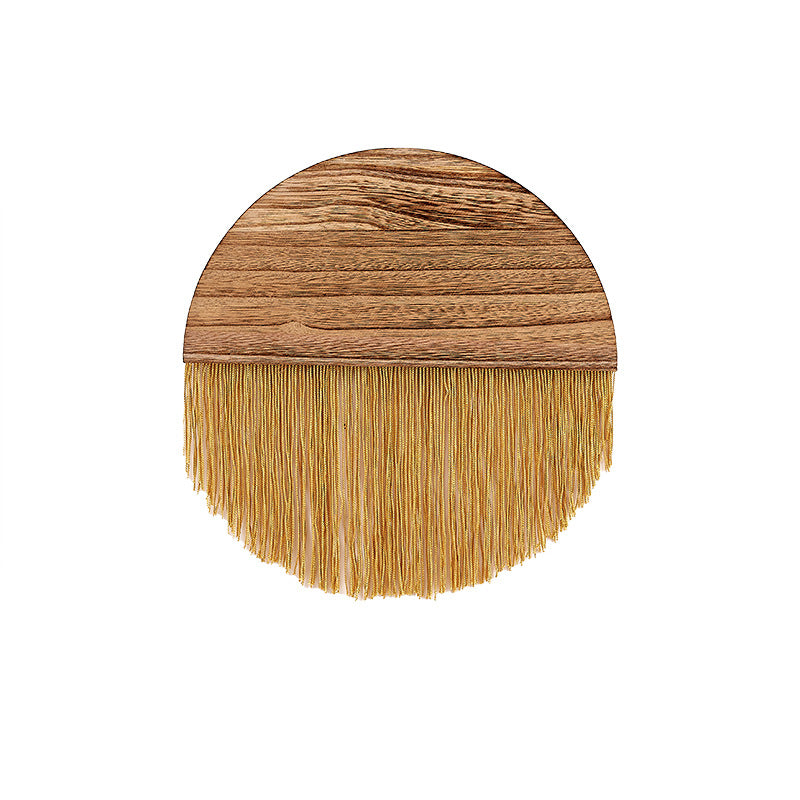 Macrame Wall Decor with Wooden Base Kalsten