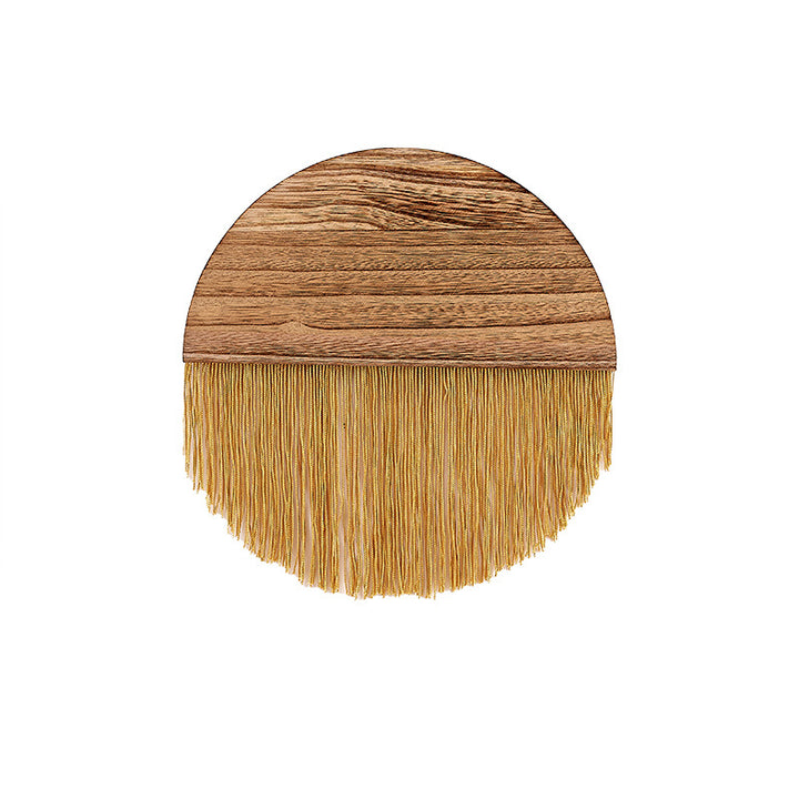 Macrame Wall Decor with Wooden Base Kalsten