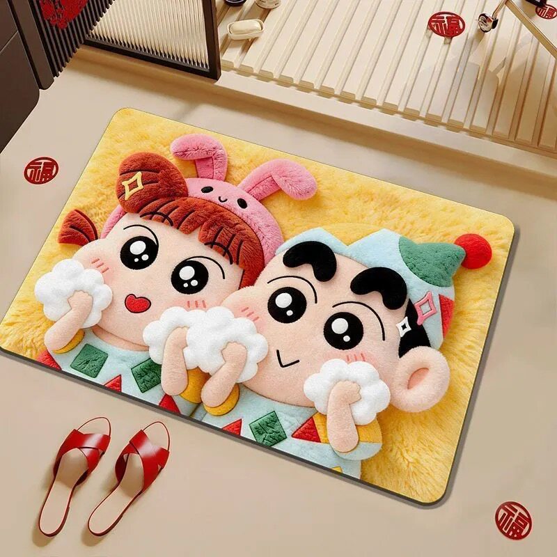 Playful cartoon-themed bath mat