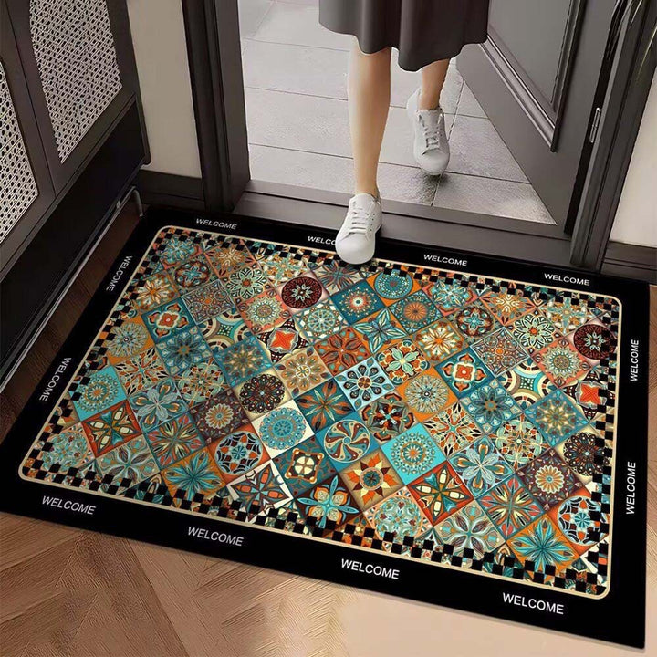 Vibrant Geometric Design Entrance Mat