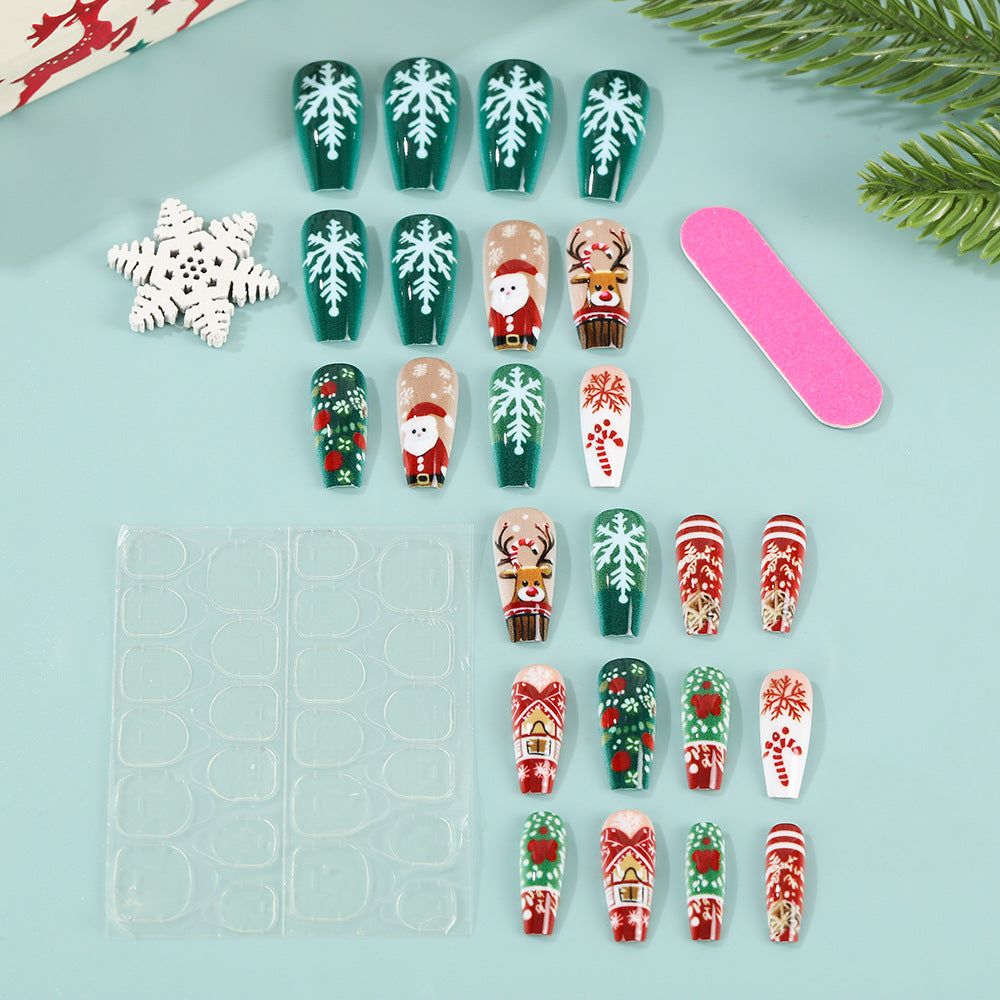 Artificial Nails Set with Festive Christmas Designs Kalsten