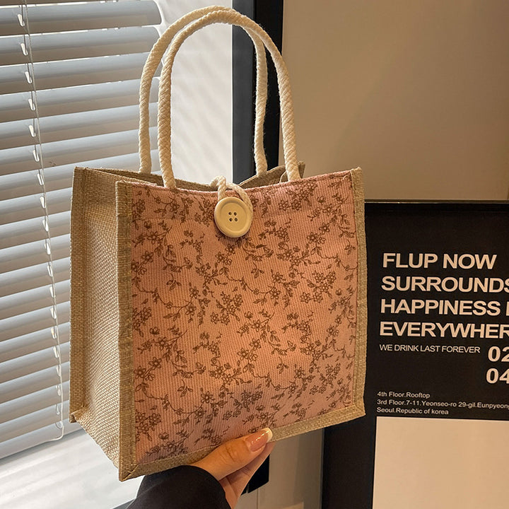 Decorative Floral Print Tote Bag  1790617122