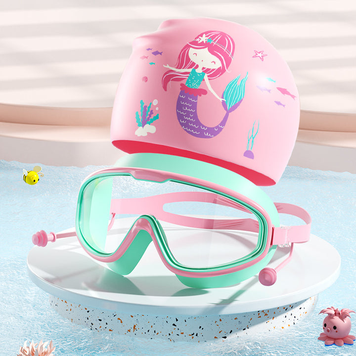 Kids Dinosaur-Themed Swim Mask and Cap Set Kalsten