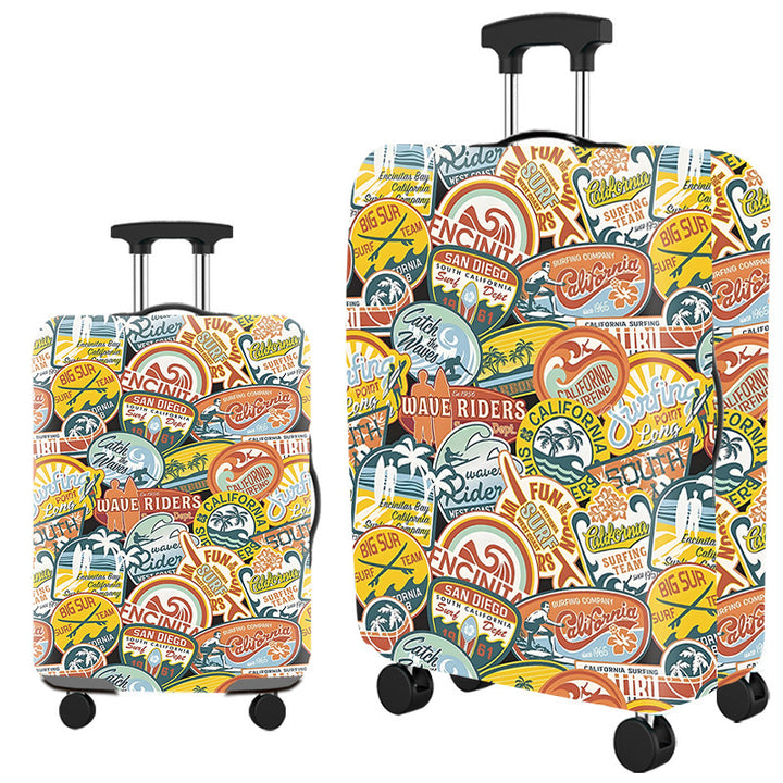 Vintage Travel-Themed Hard Shell Suitcase Kalsten