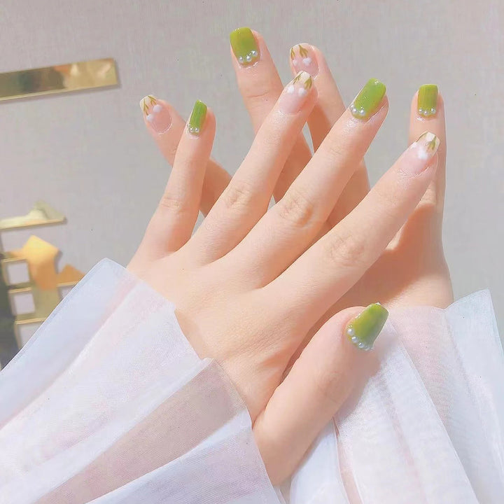 Artistic Floral Acrylic Nail Design