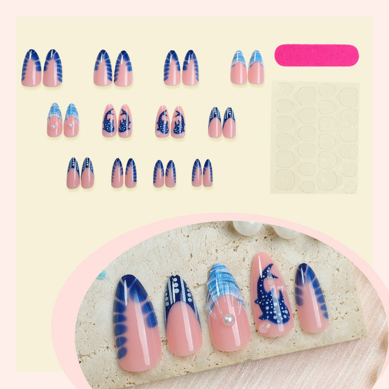 Ocean-Inspired Artistic Press-On Nails