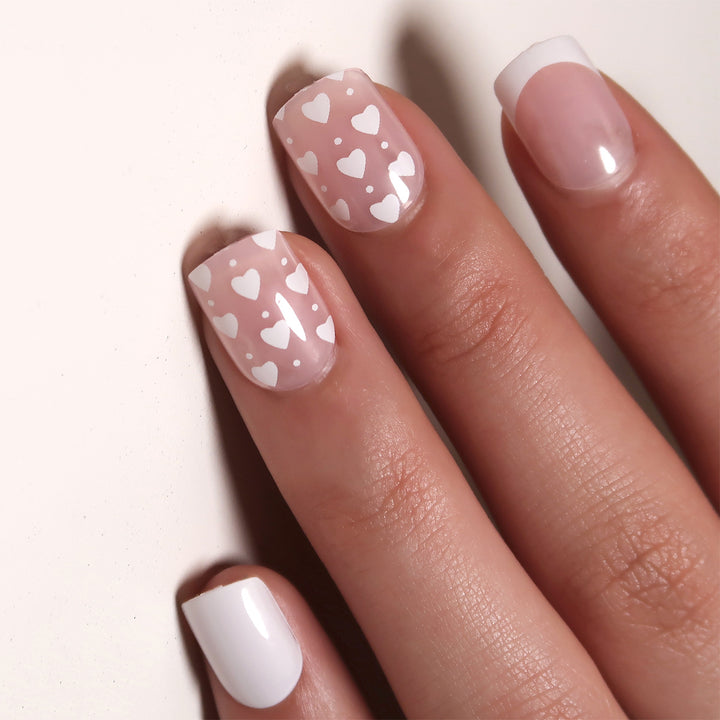 Artistic Nail Art with Heart Pattern Kalsten
