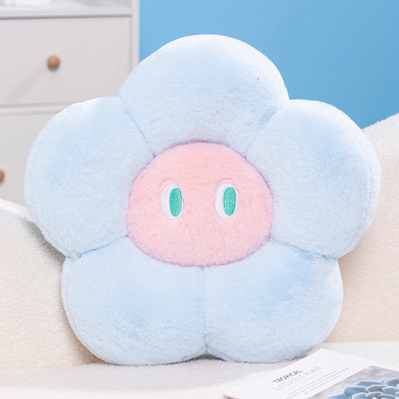 Plush cat cuddle pillow with large glitter eyes