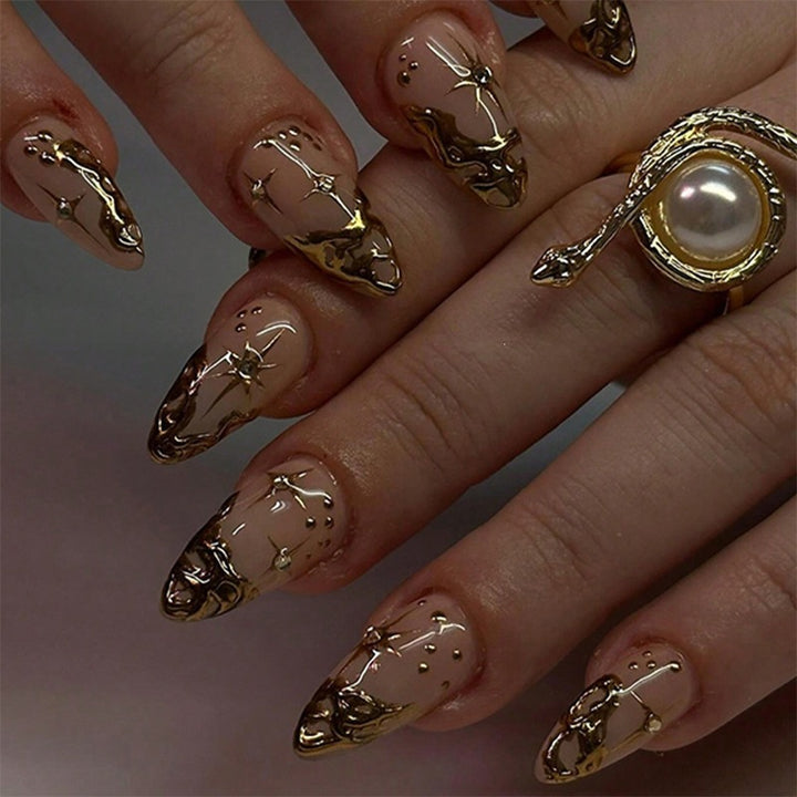 Acrylic Nail Set with Glamorous 3D Decorations Kalsten