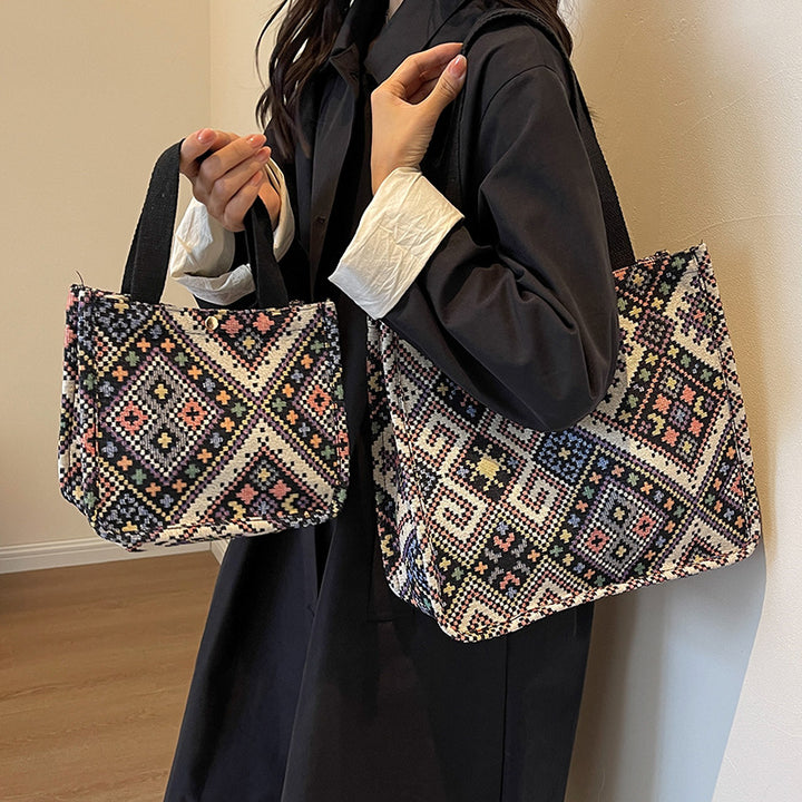Handcrafted Geometric Patterned Tote Bag