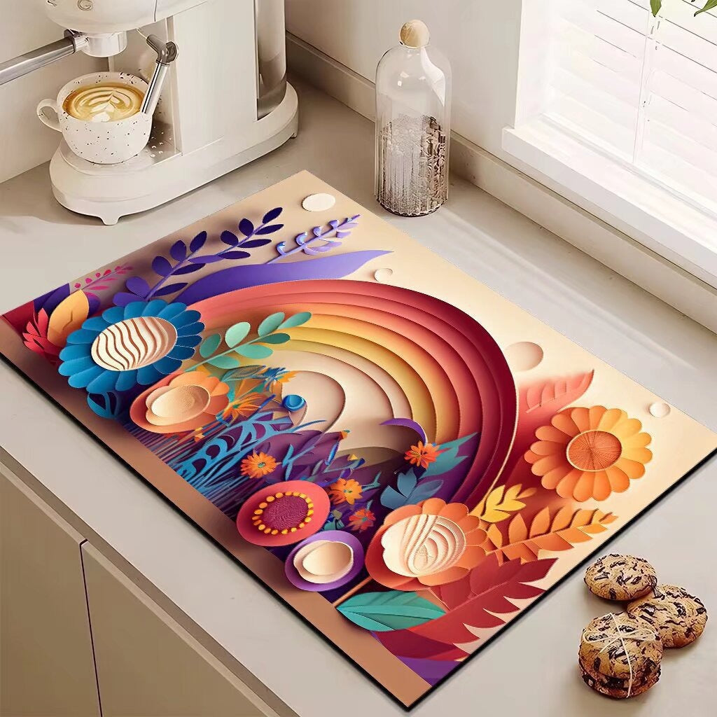 Decorative Floral Kitchen Mat Kalsten