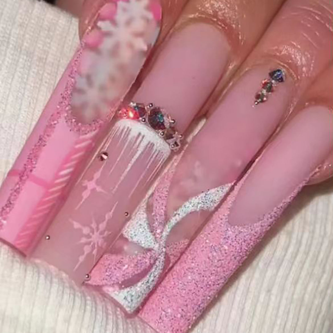 Artistic Glittery Stiletto Nail Art Extensions Kalsten