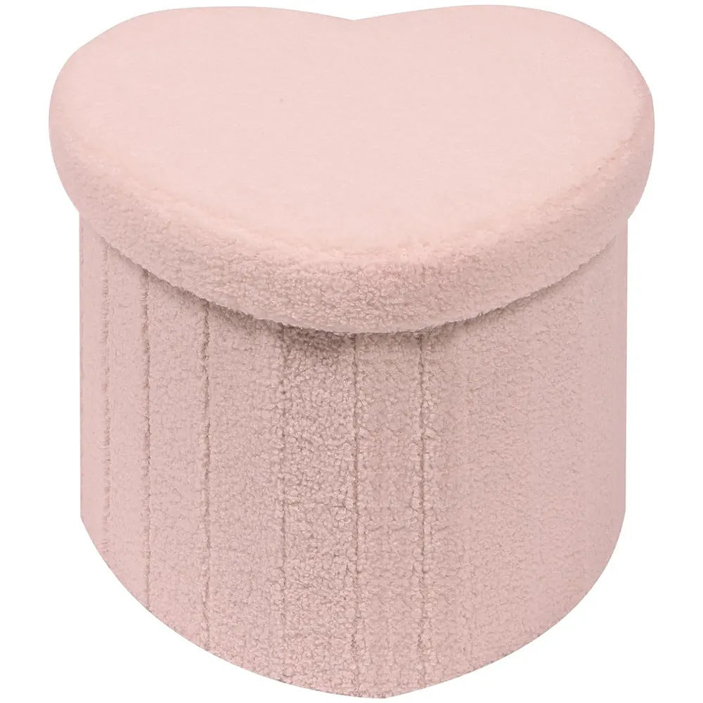 Heart-Shaped Plush Storage Ottoman Kalsten