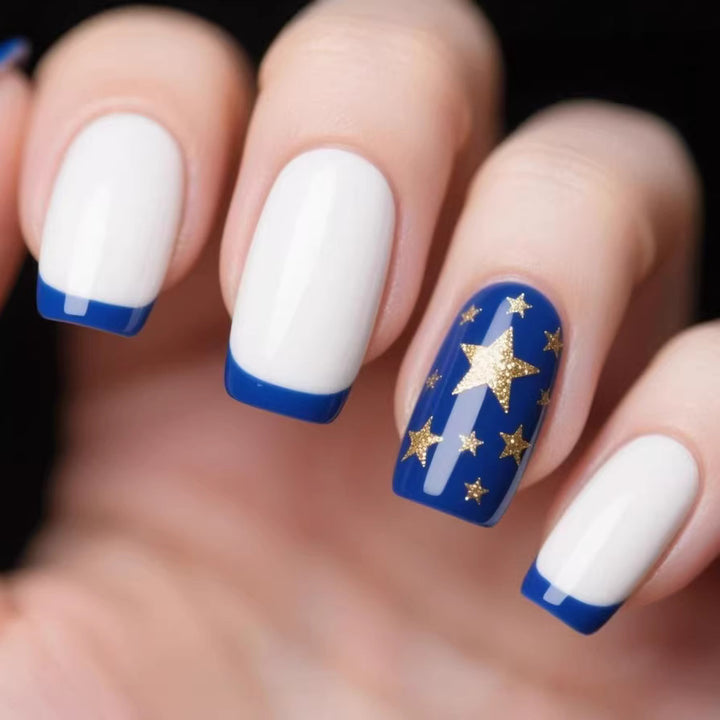 Star-Embellished Acrylic Nail Extensions Kalsten