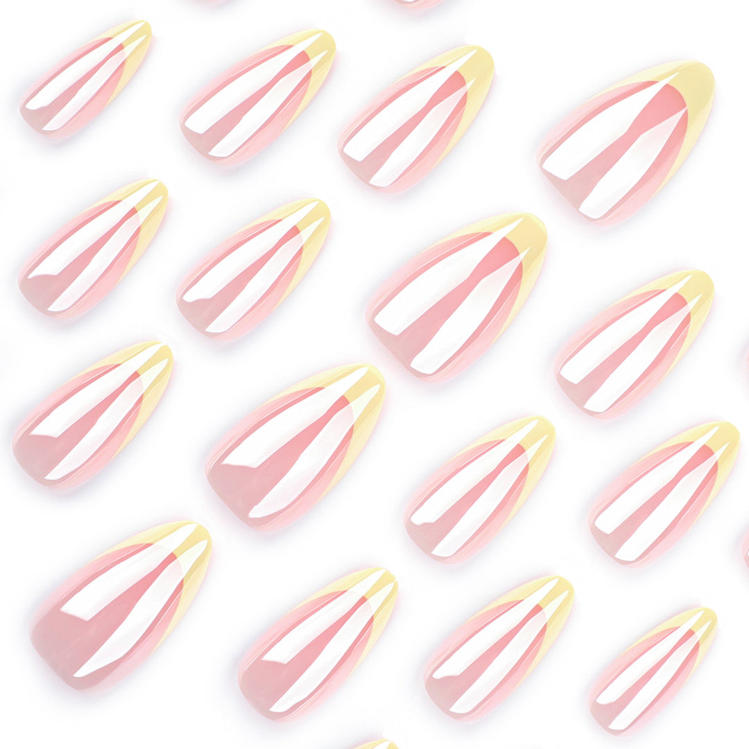 Artful Nail Extensions with Shimmering Ombre Effect Kalsten