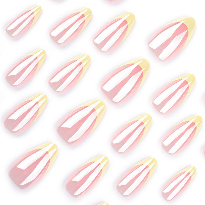 Artful Nail Extensions with Shimmering Ombre Effect Kalsten