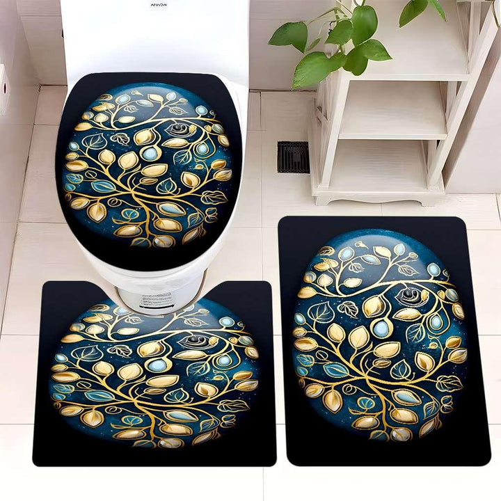 Decorative Rock and Butterfly Bathroom Mat Set Kalsten