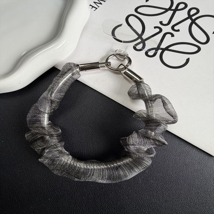 Ruffled Hair Tie Keychain Holder Kalsten