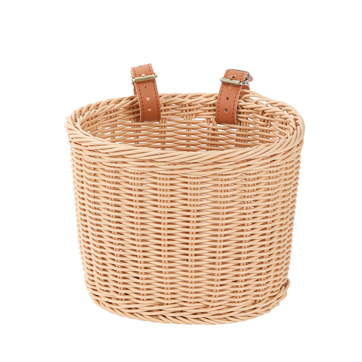 Women High-quality woven basket with luxurious leather handles Kalsten