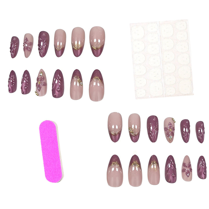 Decorative Floral Acrylic Nail Art Enhancements Kalsten