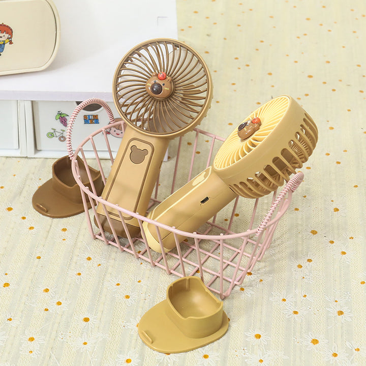 Women's Portable Mini Hand Fan with Cute Bear Design Kalsten