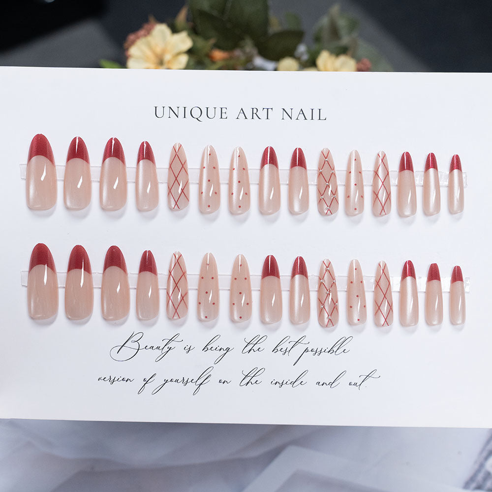 Decorative Gradient Stiletto Press-On Nails