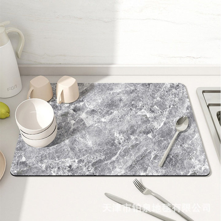 Stylish Marble-Effect Kitchen Mat Kalsten