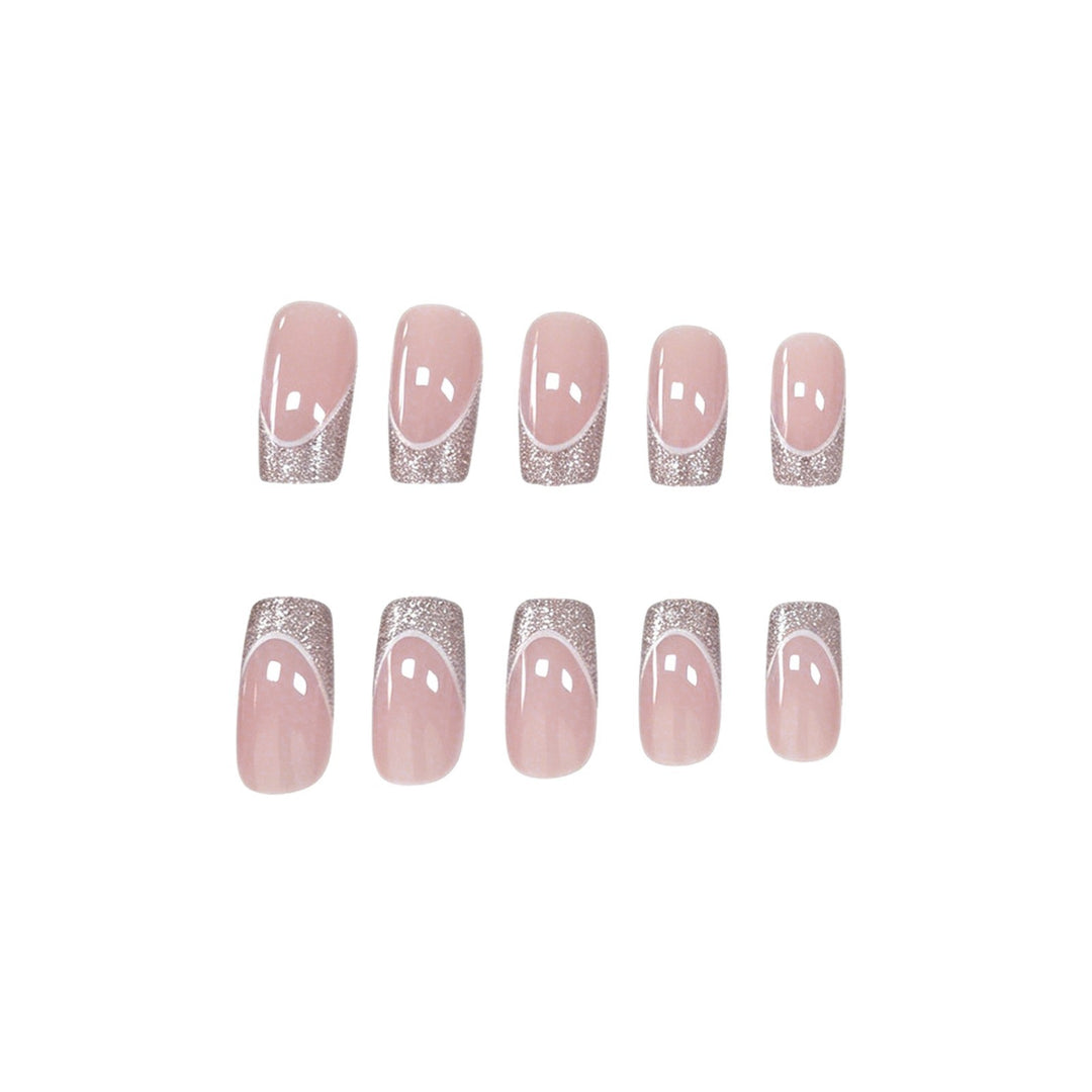 Glamorous French Tip Glitter Nail Art Kalsten