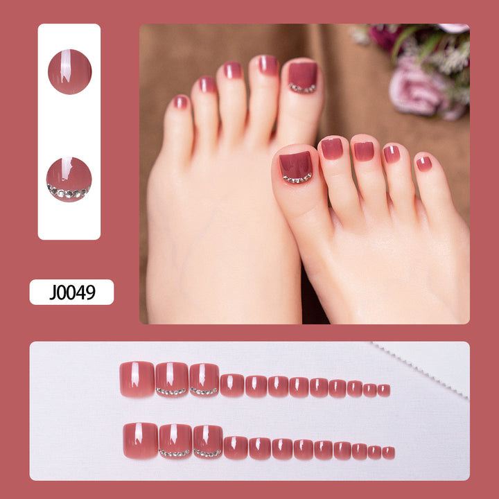 Glittery French Tip Toe Nail Art