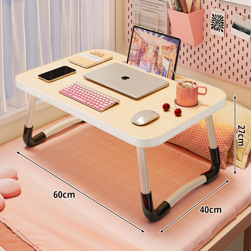 Foldable Portable Bed Laptop Table with Rounded MDF Top and Locking Folding Legs
