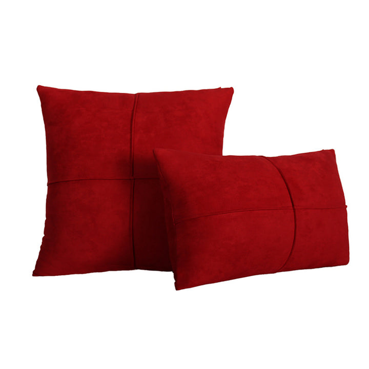 Decorative Suede-Look Cross-Seam Throw Pillow Set with Removable Covers